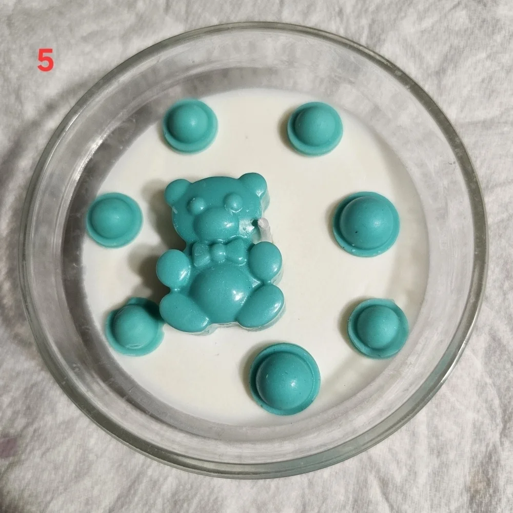 6 Handmade Teal Green Baby Shower Gender Reveal Scented Candle Party Giveaways